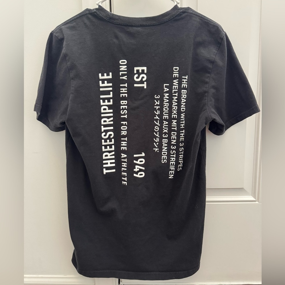 Adidas Three Stripe Life Tee Shirt - Mens Small